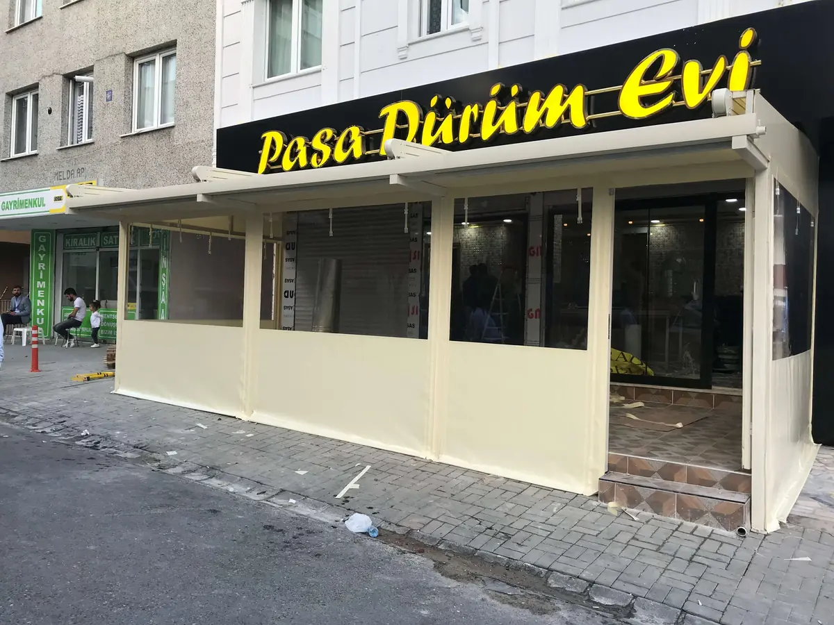 Kış bahçesi şeffaf branda uygulaması