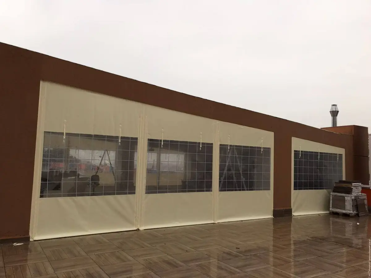 Kafe dış mekan şeffaf branda